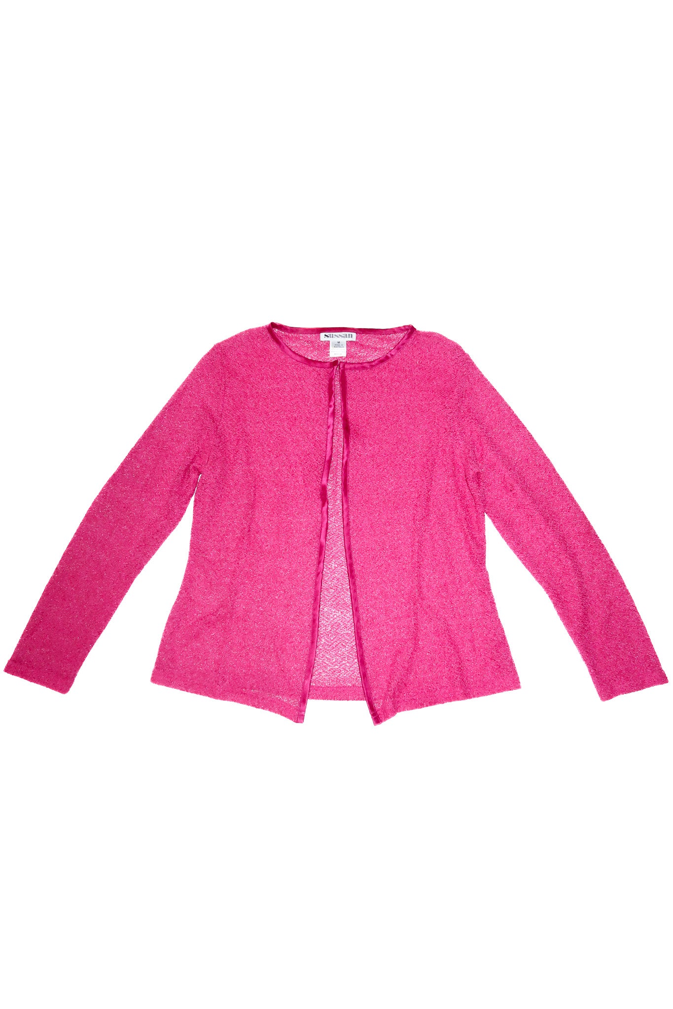 1990’s sussan satin trim knit cardigan pink.