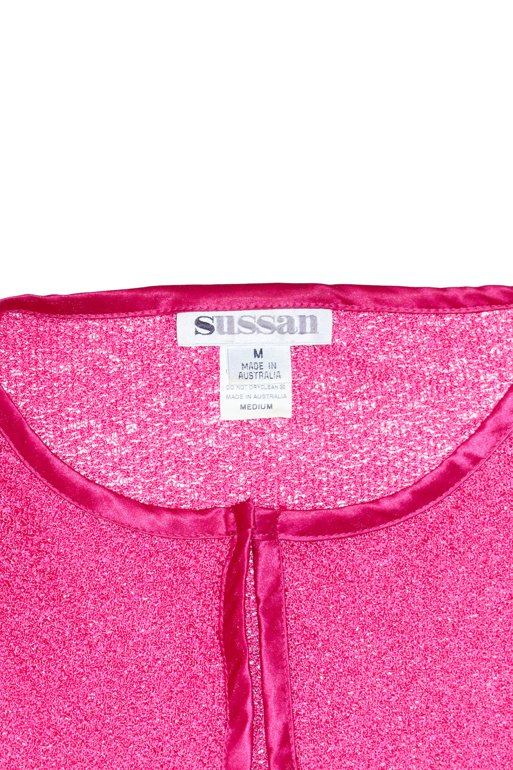 1990’s sussan satin trim knit cardigan pink.