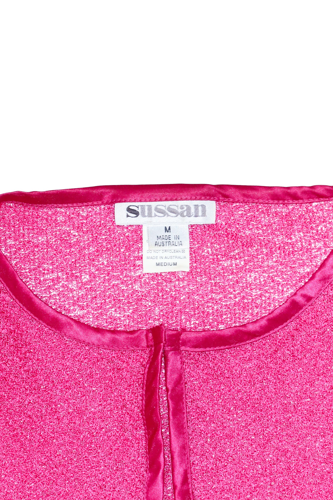 1990’s sussan satin trim knit cardigan pink.