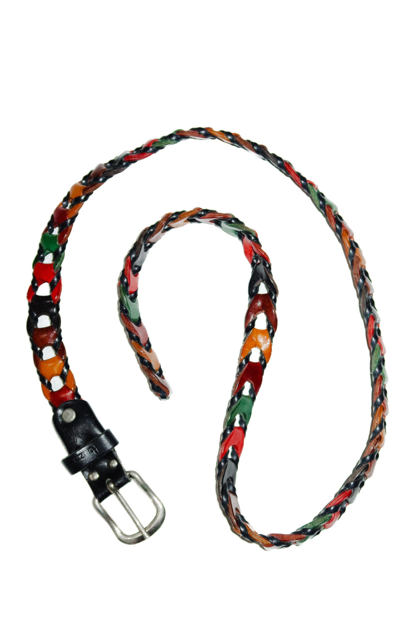 peruzzi leather belt black/multi.