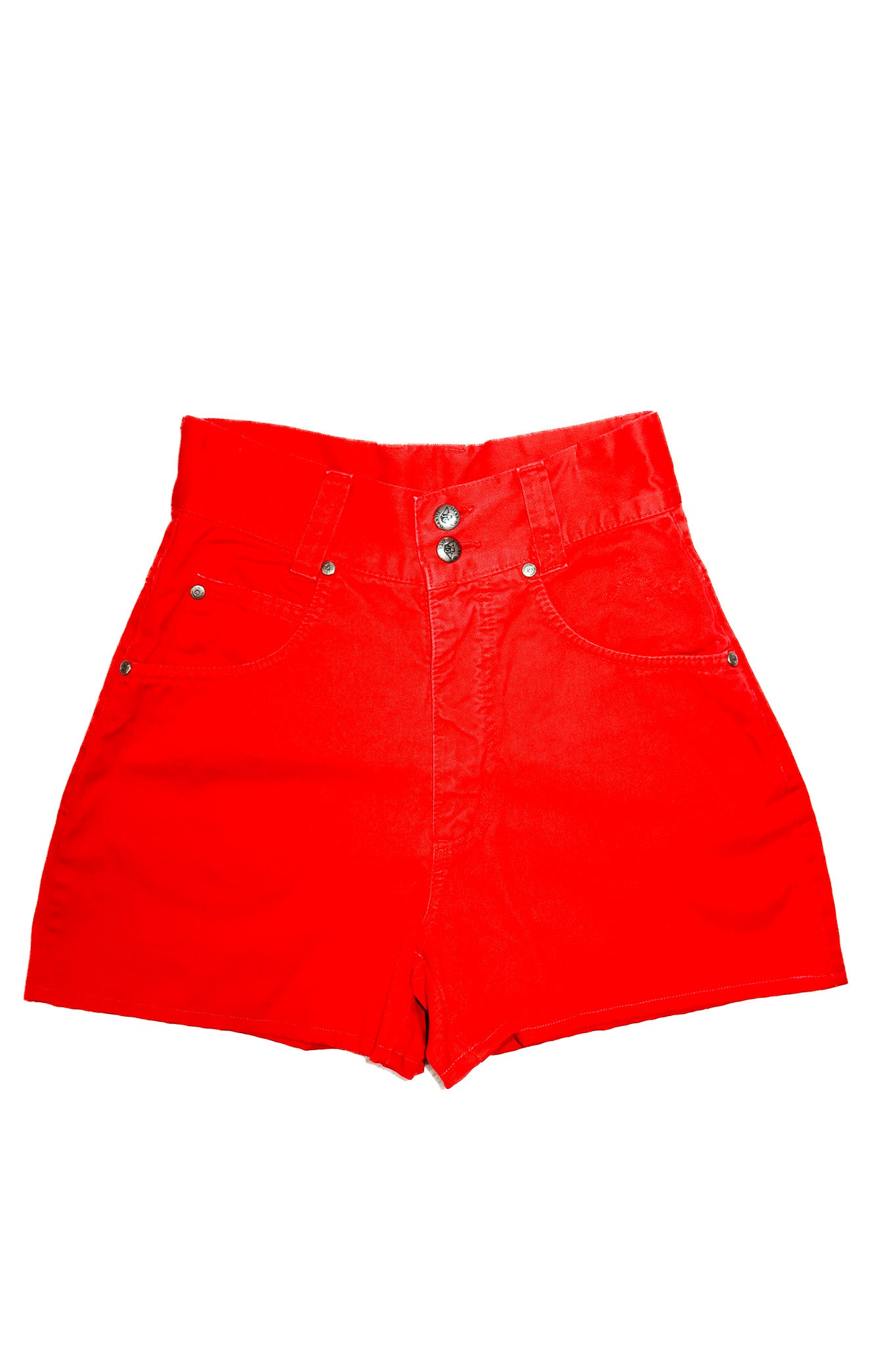 80's jacky-o high-rise denim shorts red.