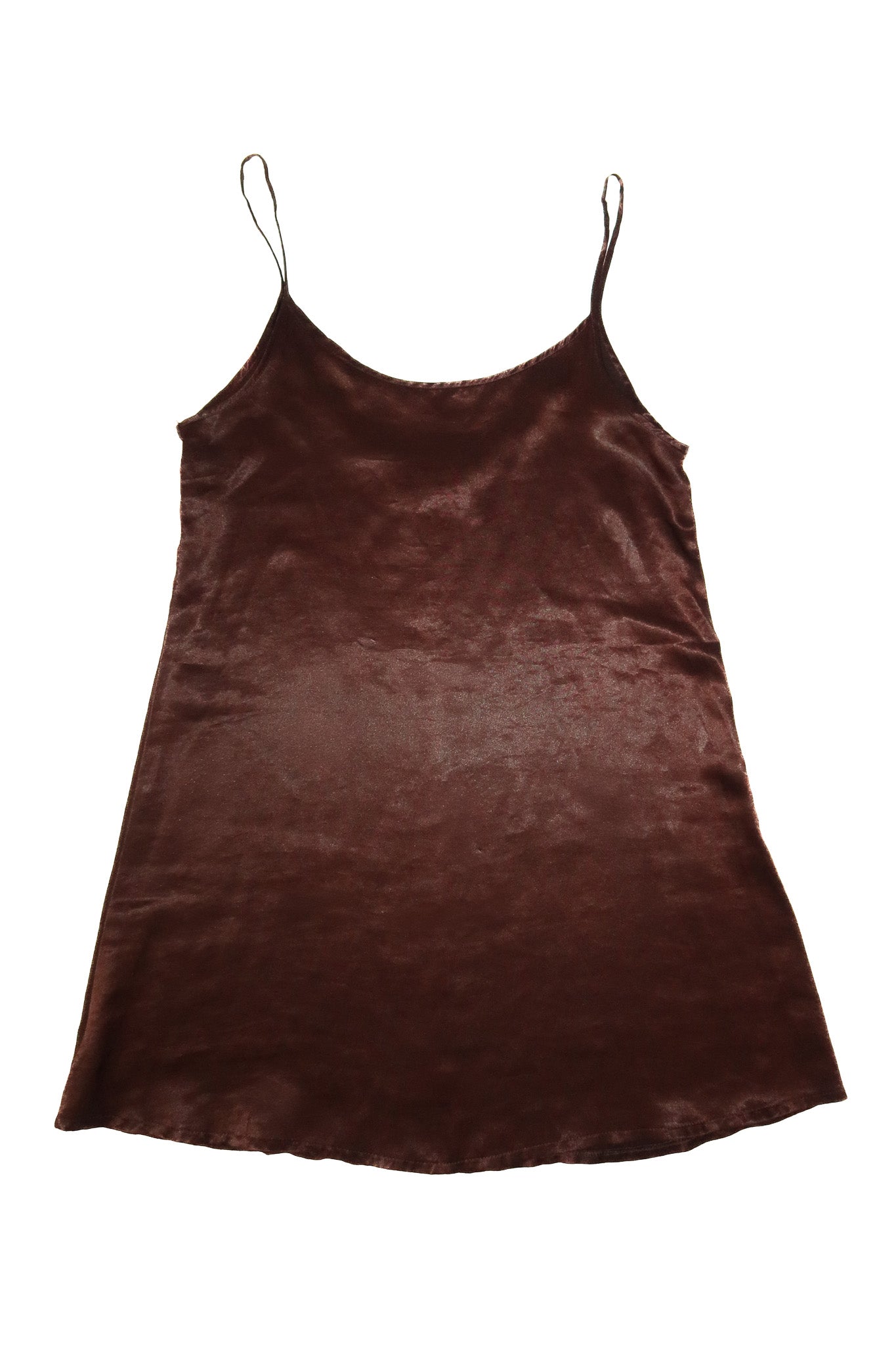 1990’s vertigo satin slip mini dress brown.