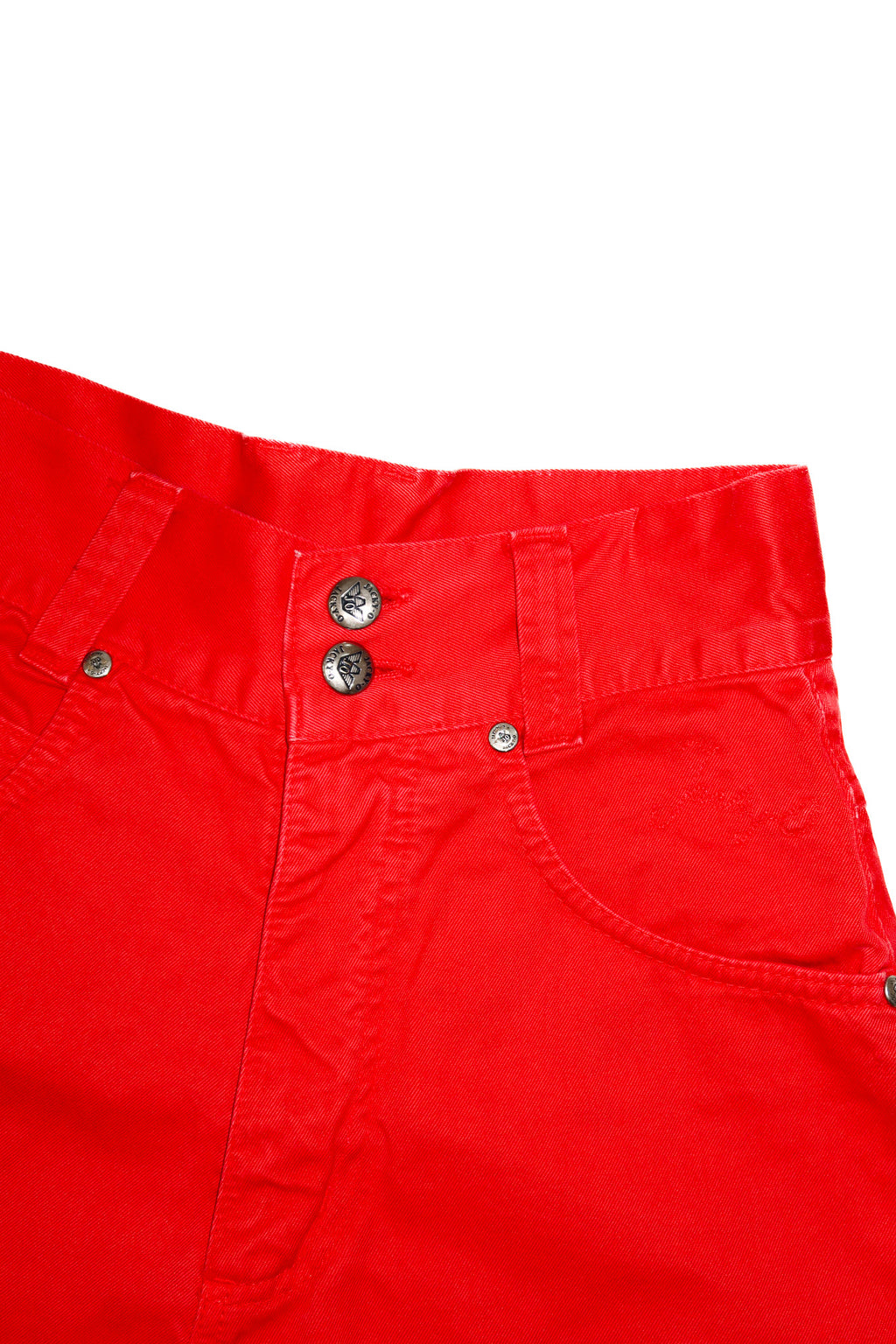 80's jacky-o high-rise denim shorts red.