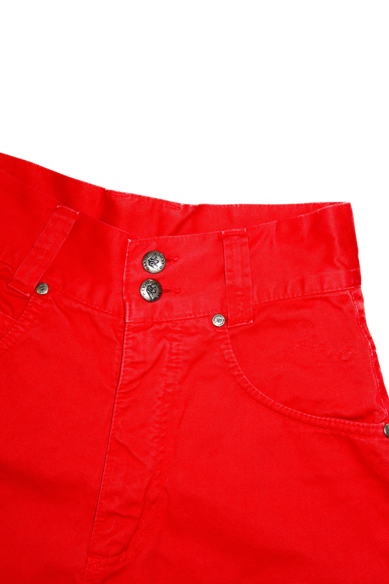 80's jacky-o high-rise denim shorts red.