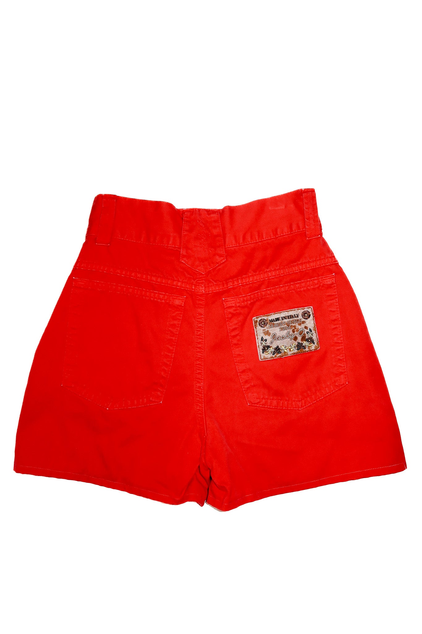 80's jacky-o high-rise denim shorts red.