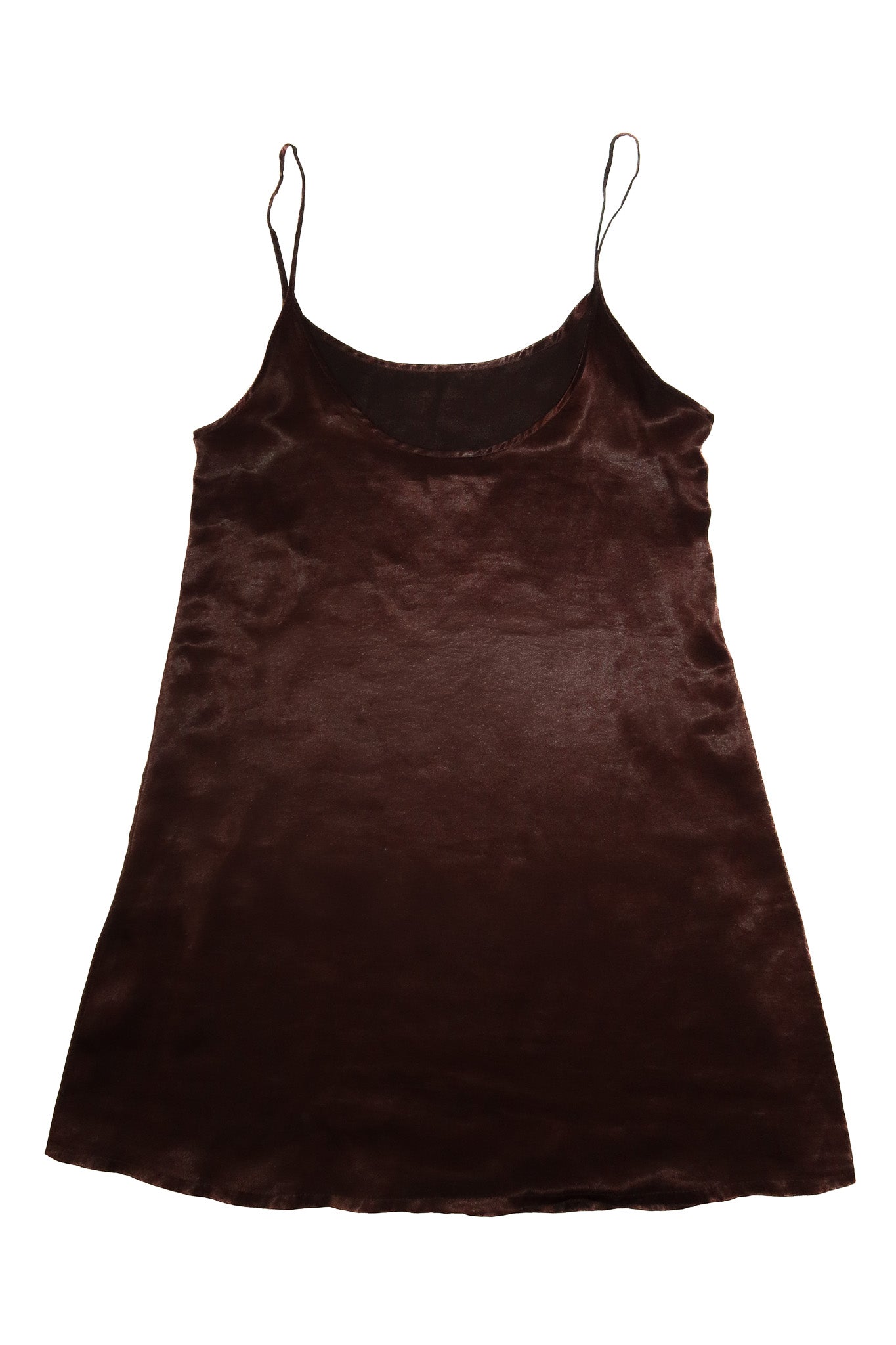 1990’s vertigo satin slip mini dress brown.