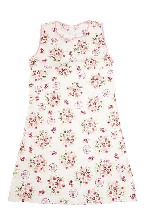 1960’s handmade floral shift dress cream.