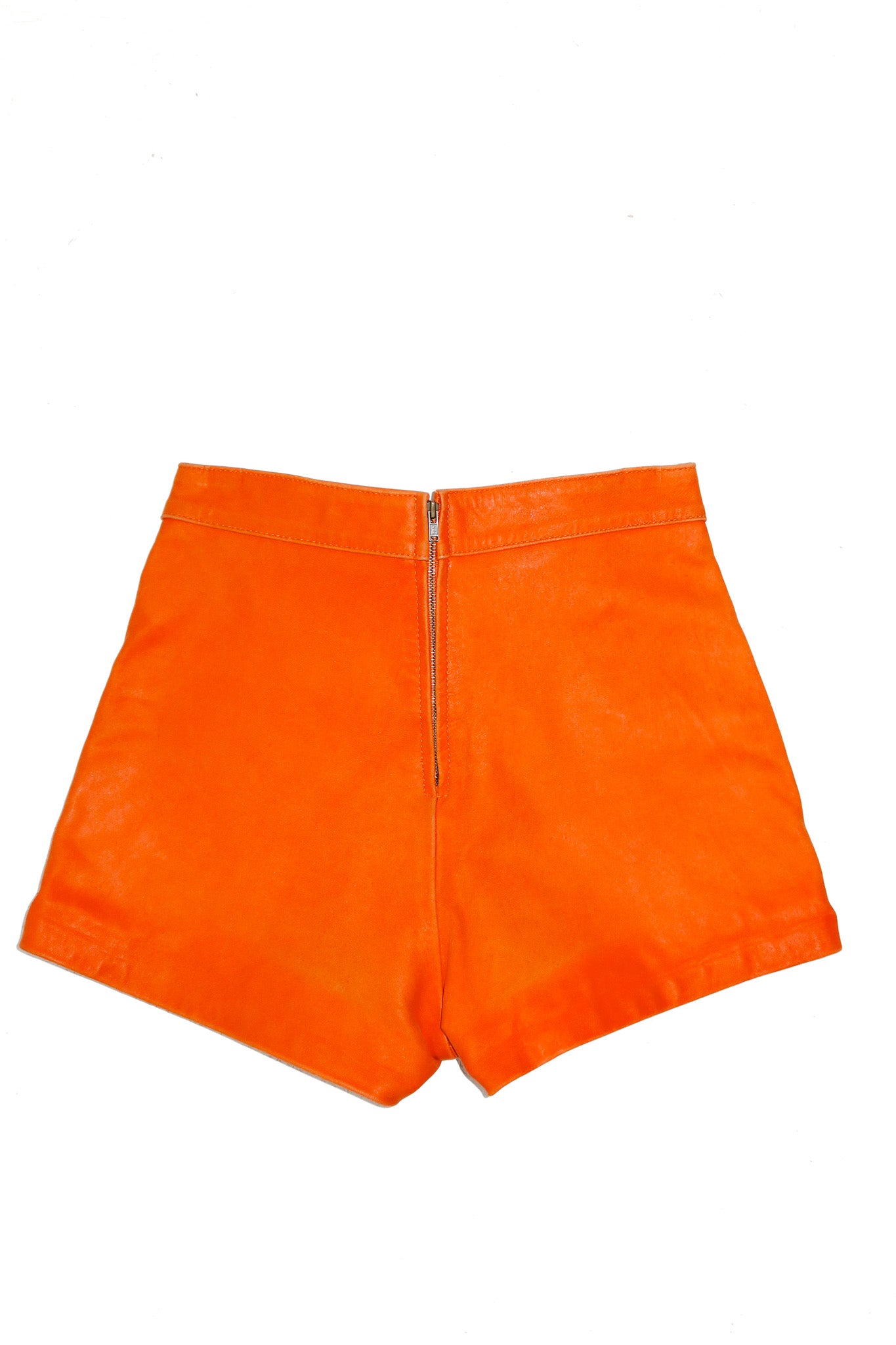 70's shesche leather hot pants orange.