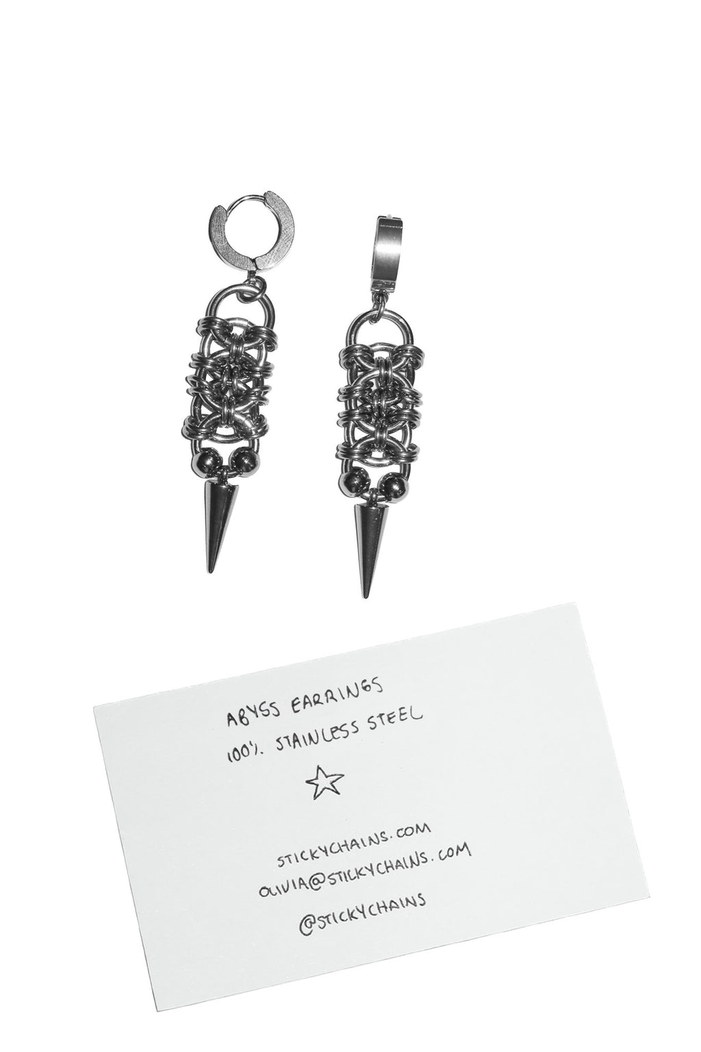 stickychains abyss earrings silver.