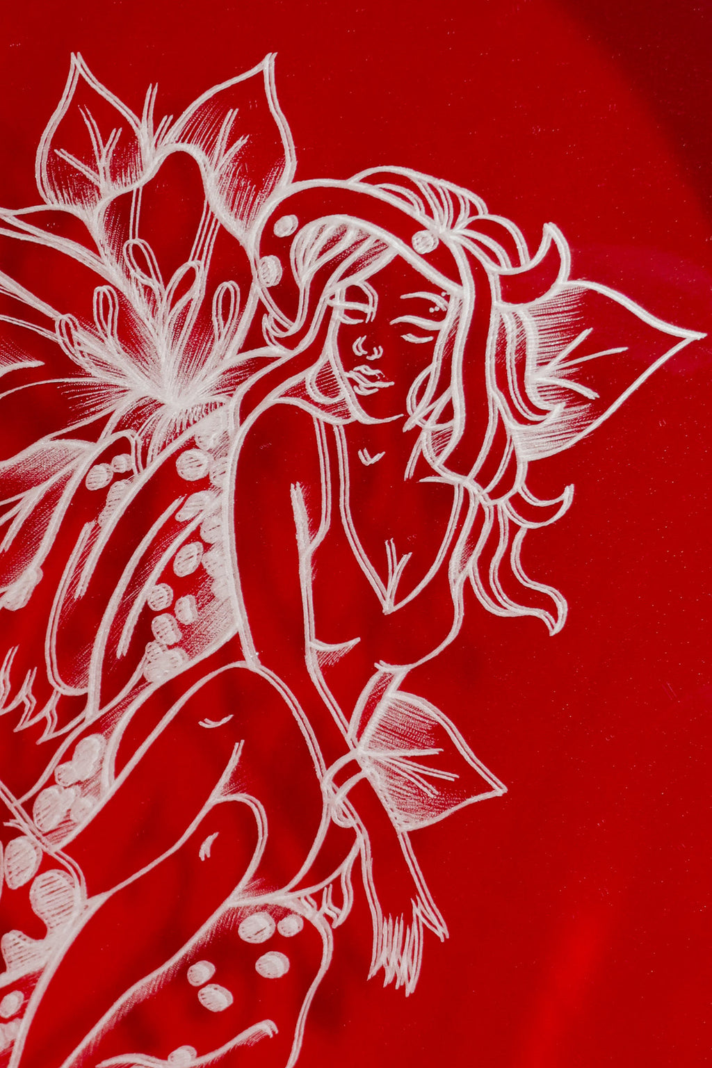 amity tattoo hand engraved mirror white.