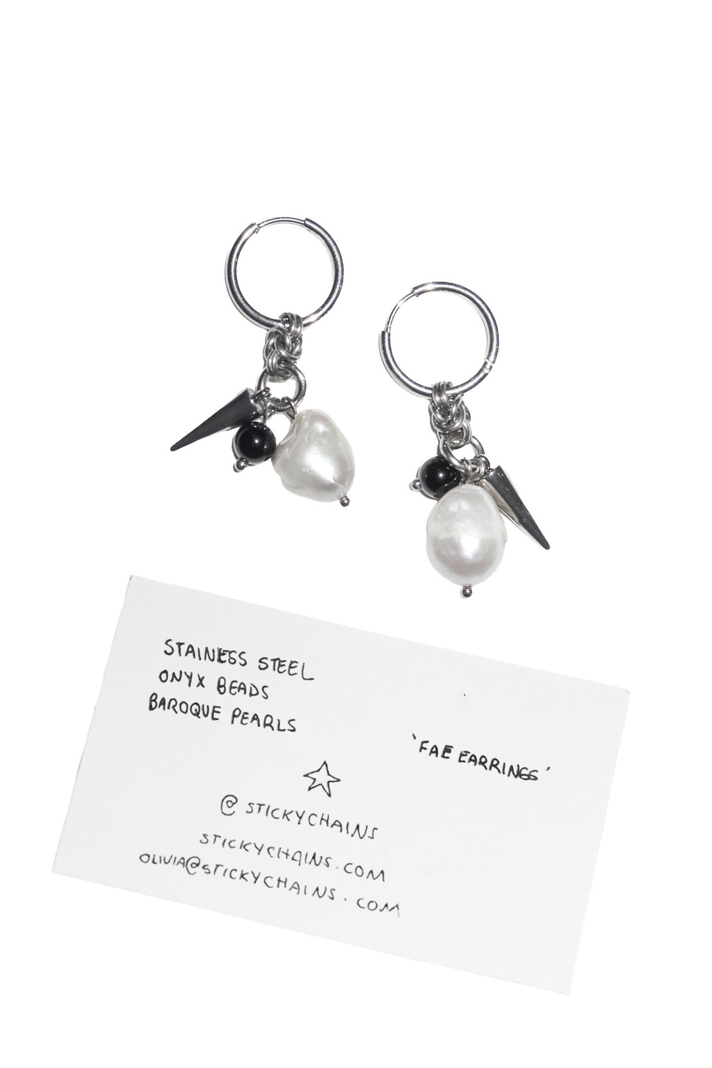stickychains fae earrings silver.