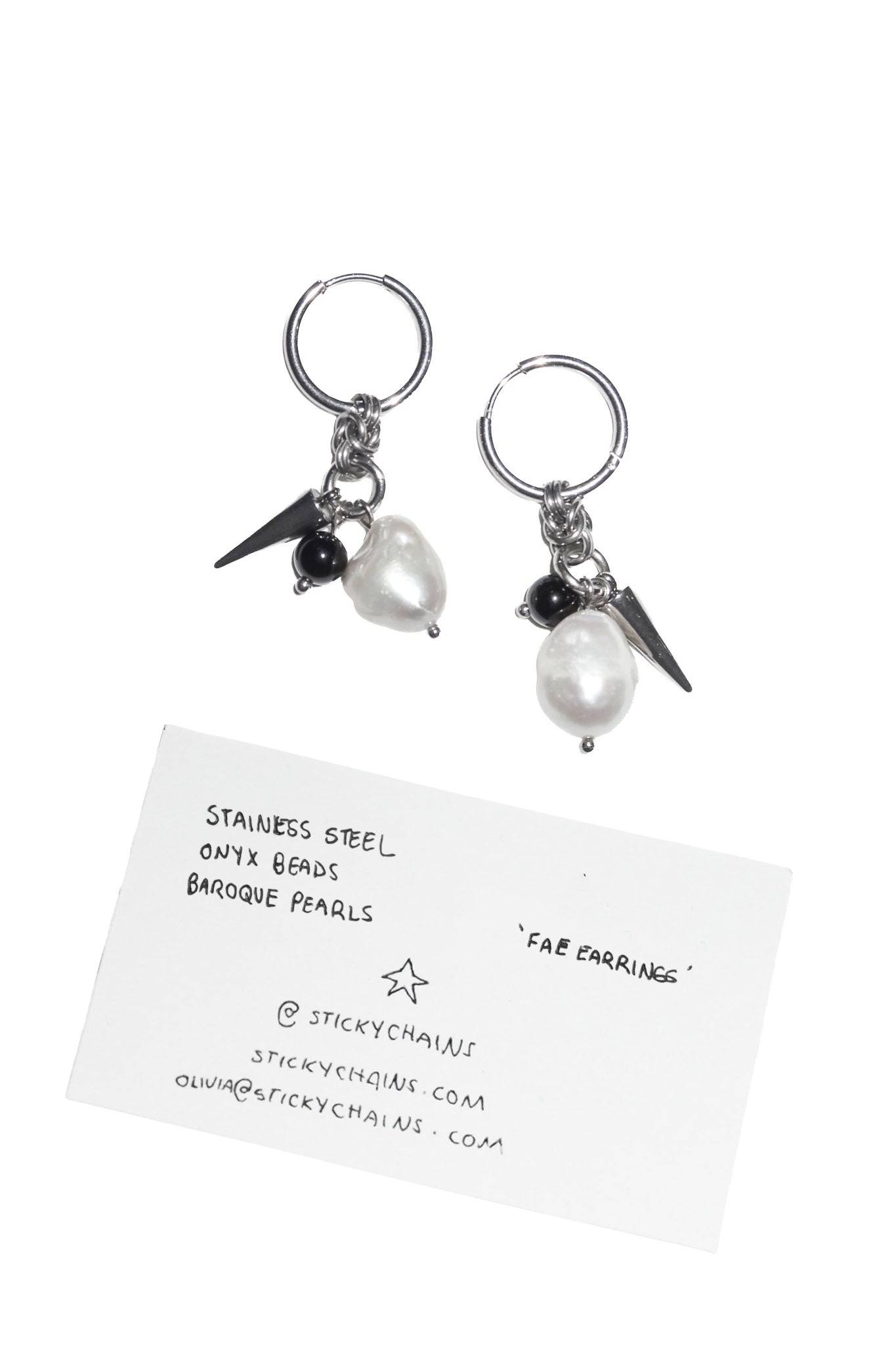 stickychains fae earrings silver.