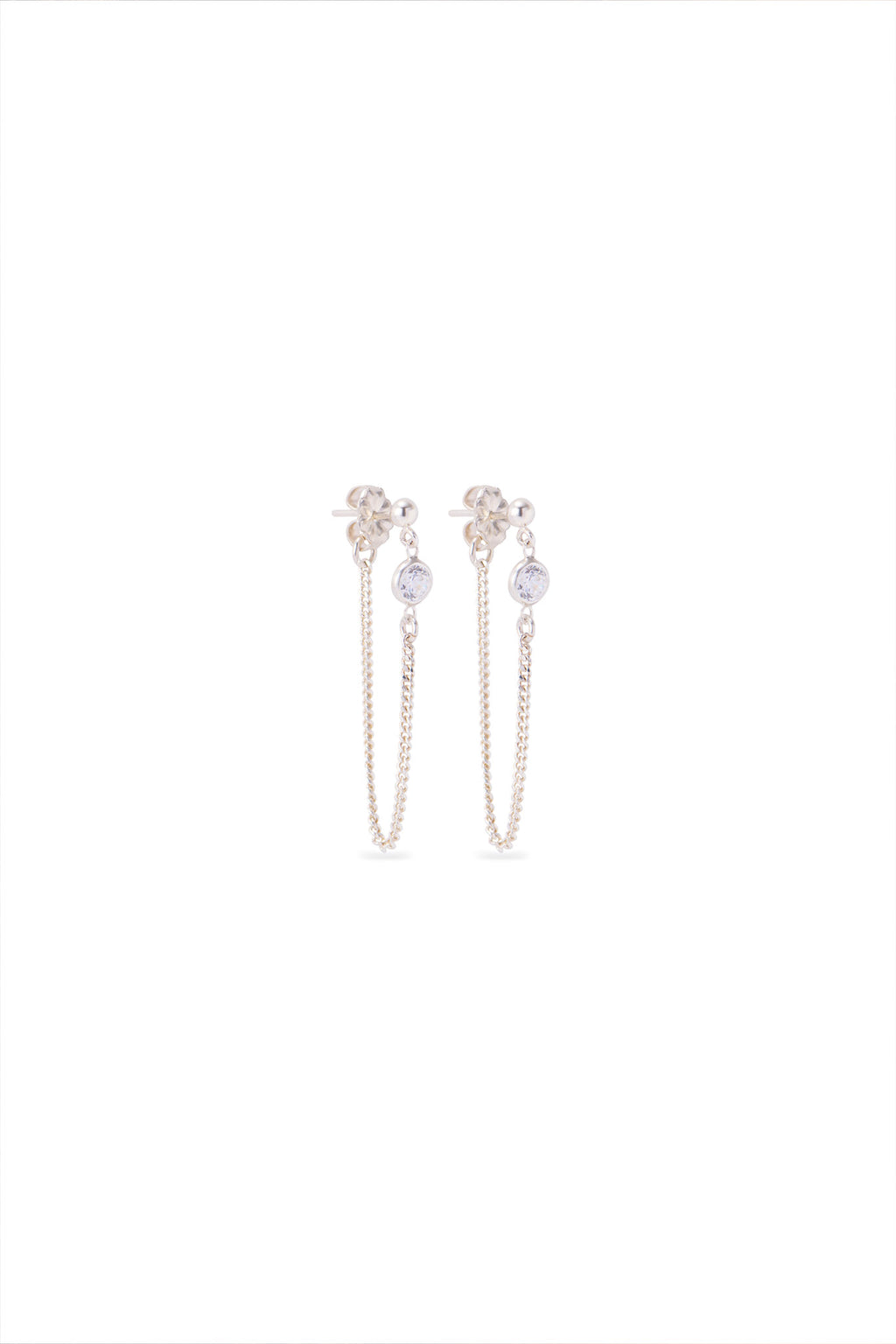 gem loop earrings silver.