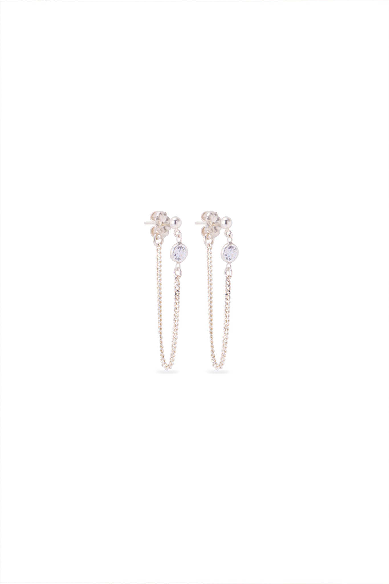 gem loop earrings silver.