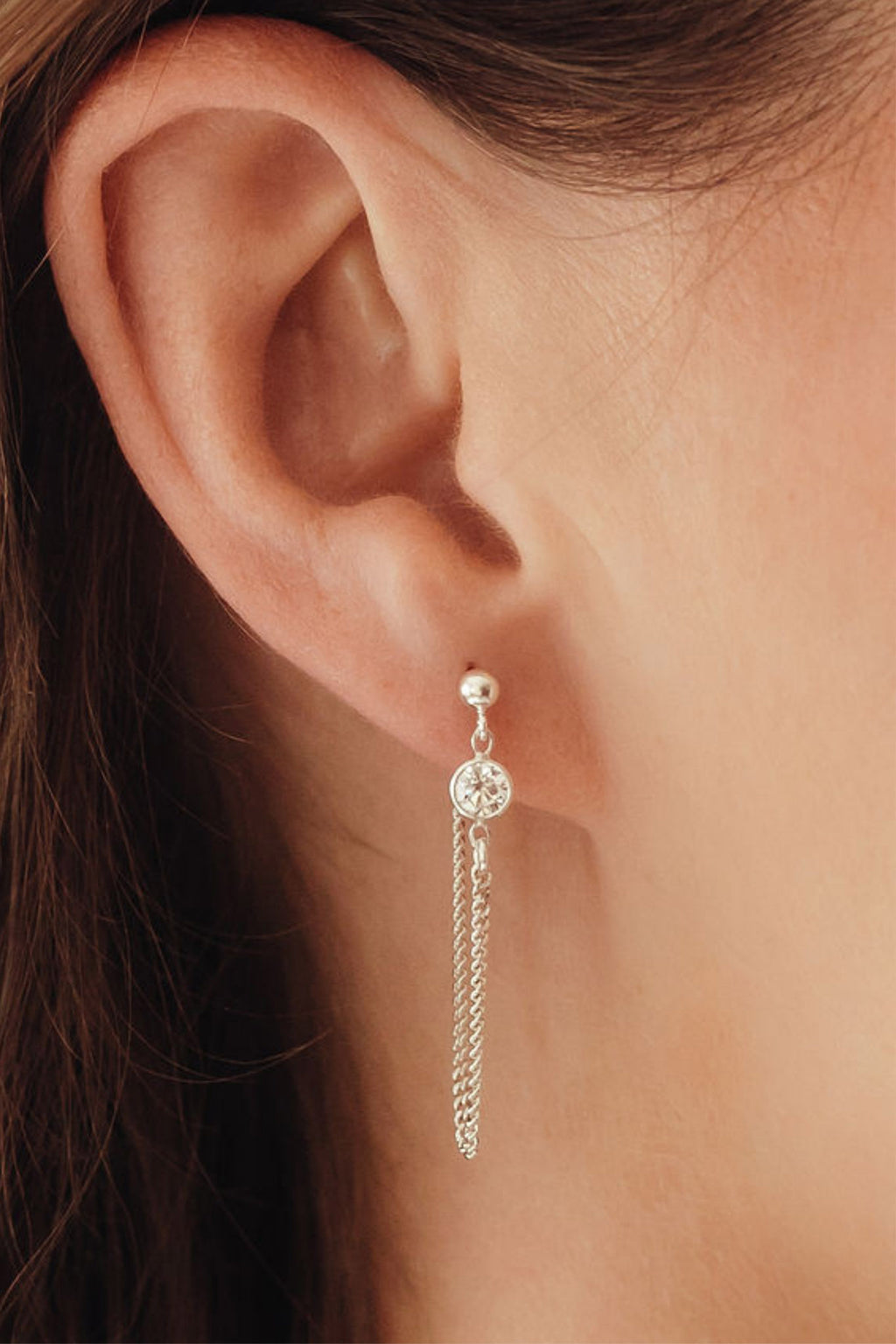 gem loop earrings silver.
