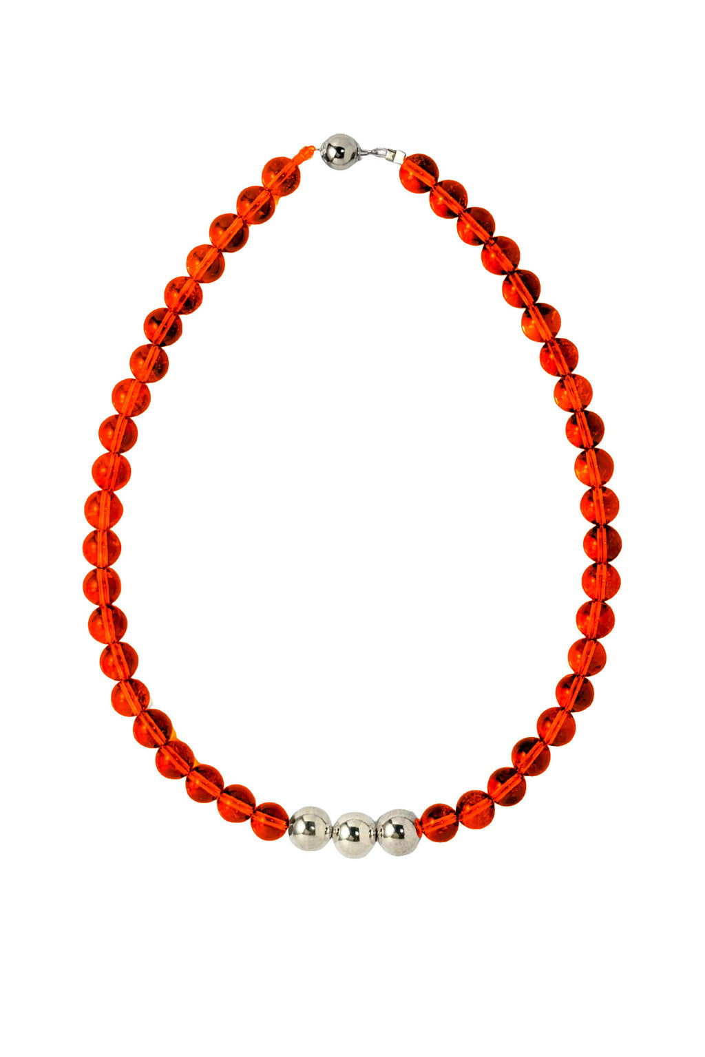 carnelian beaded necklace silver.