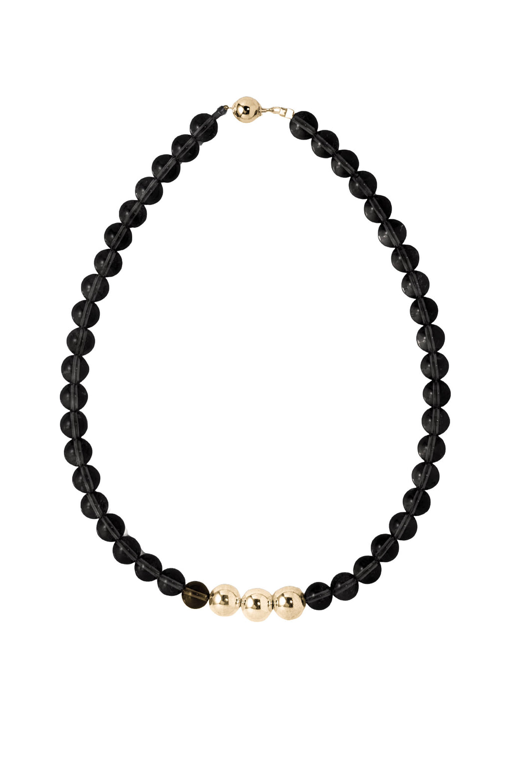 black onyx beaded necklace gold.
