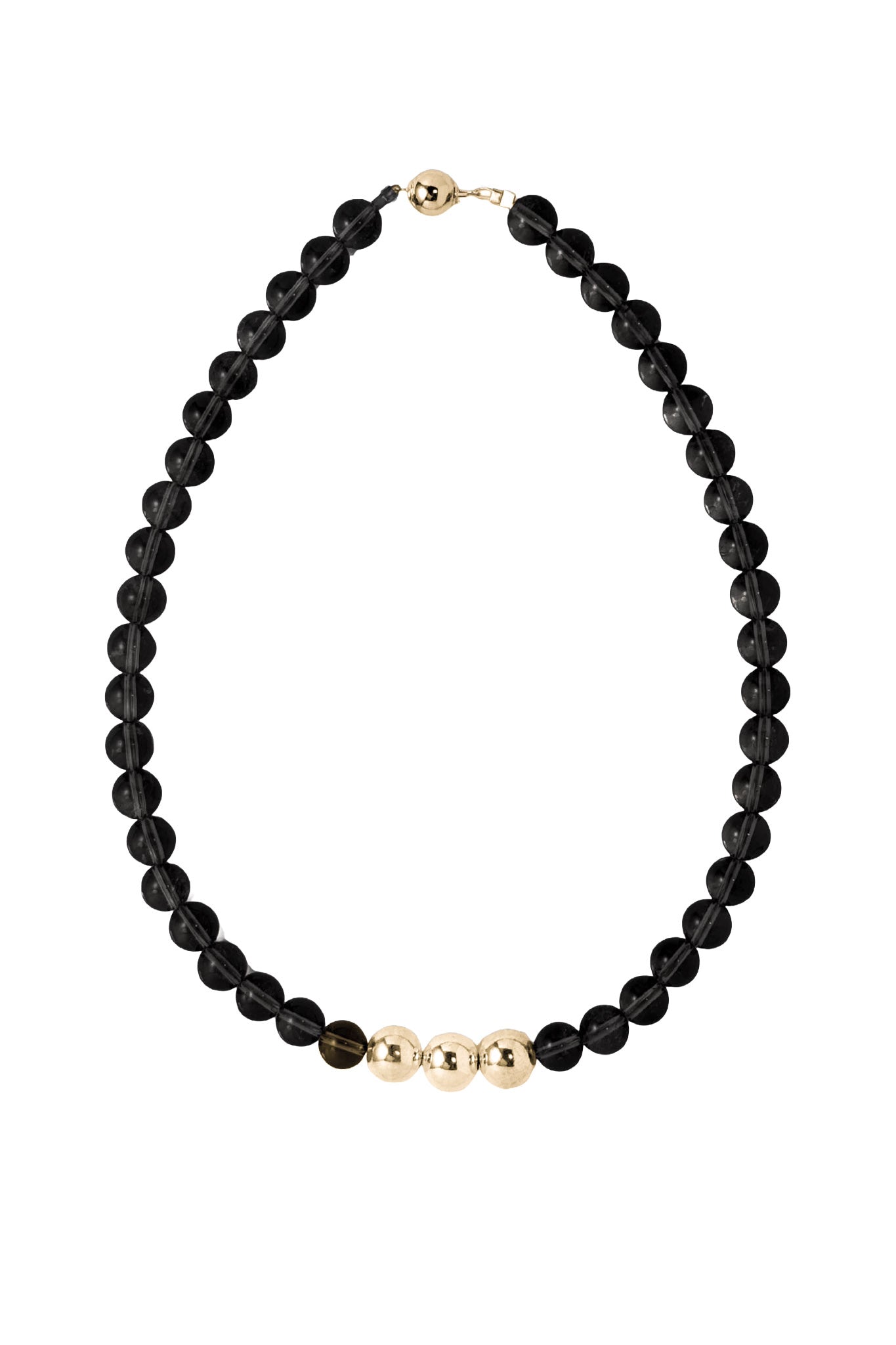 black onyx beaded necklace gold.