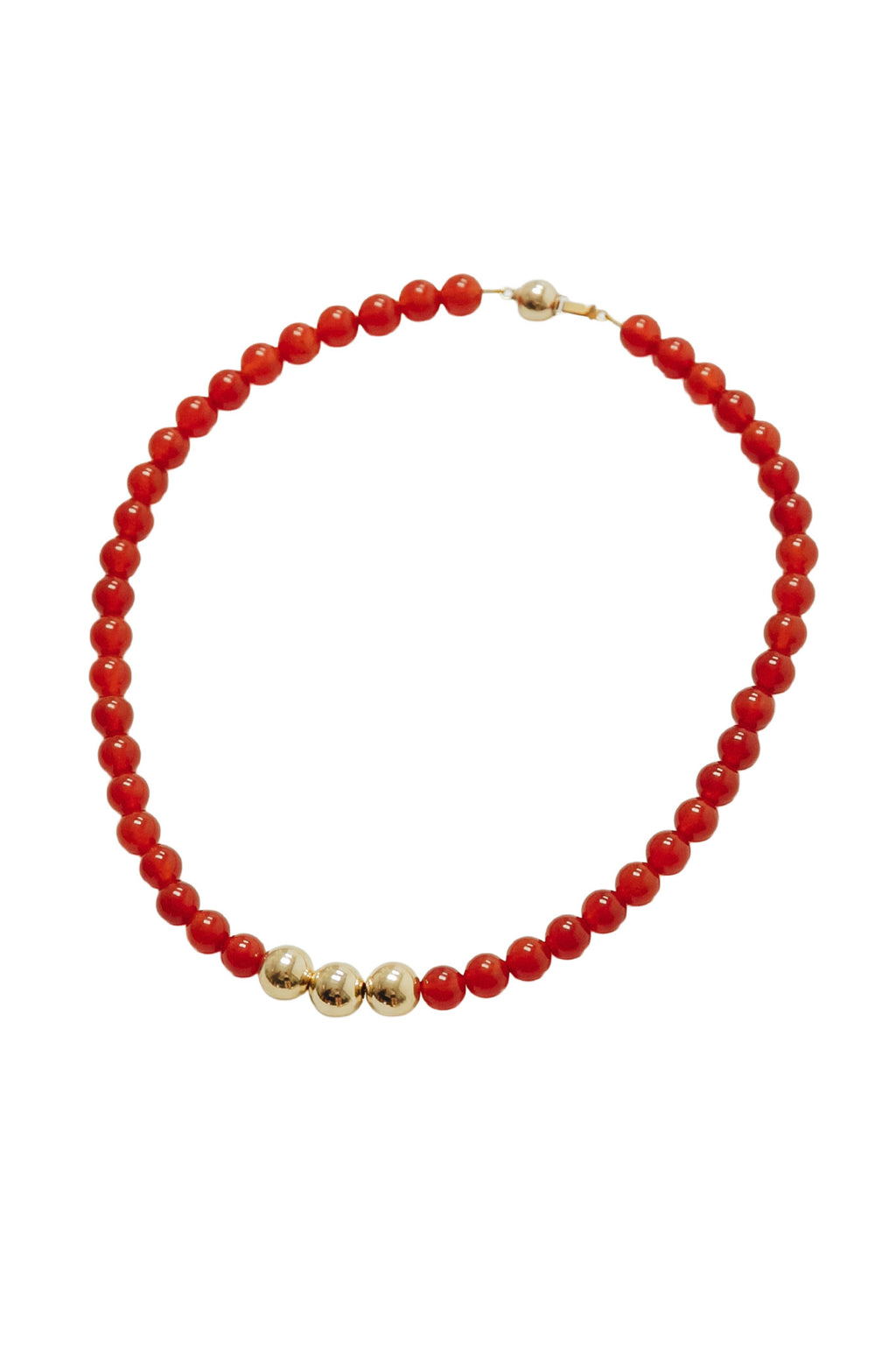 carnelian beaded necklace silver.