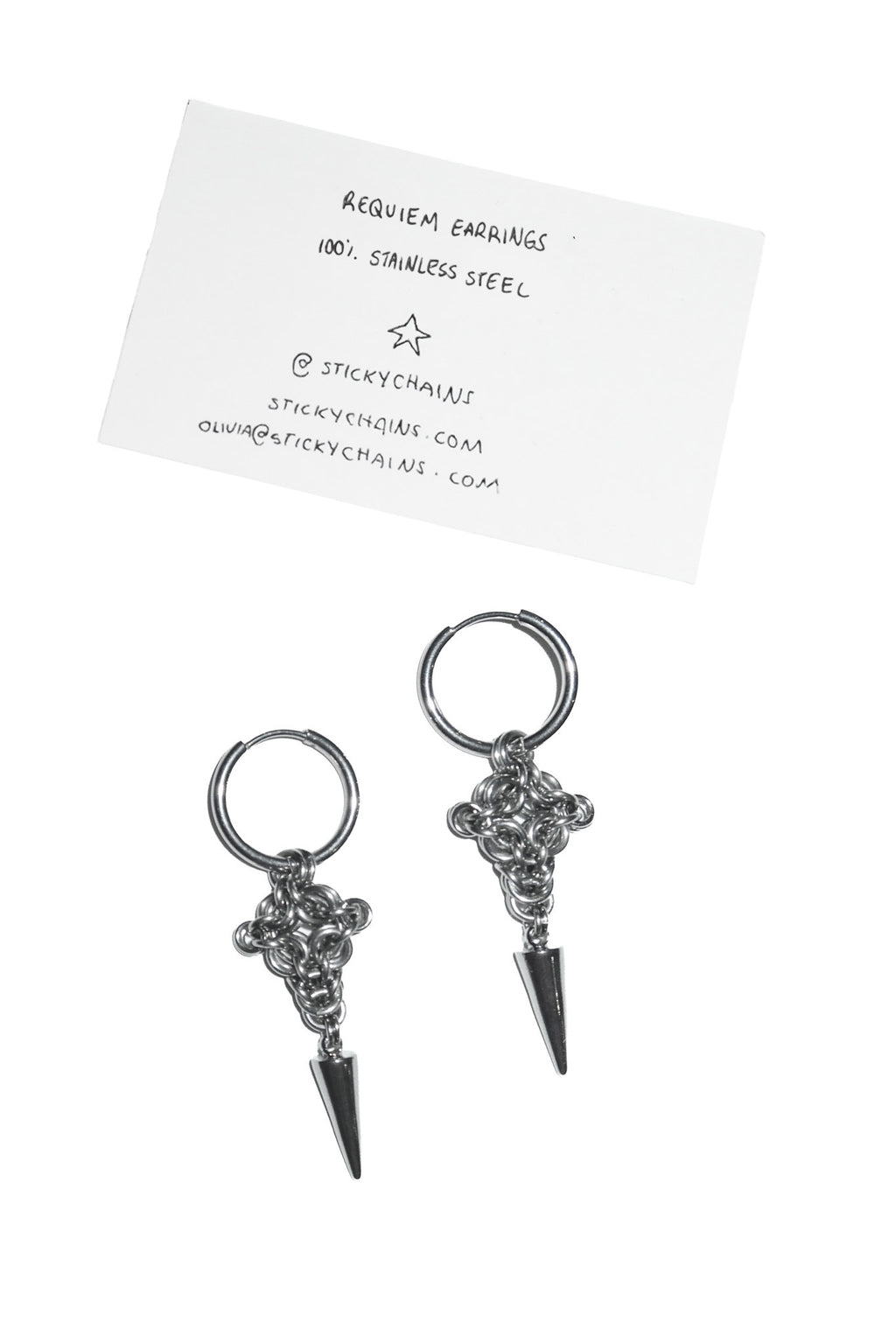 stickychains requiem earrings silver.