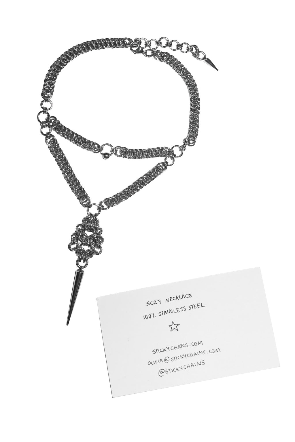 stickychains scry necklace silver.