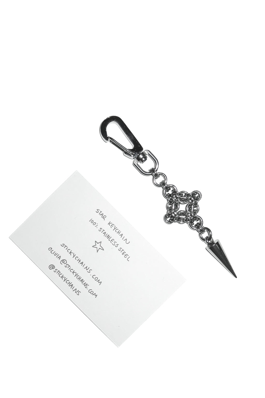 stickychains star keychain silver.