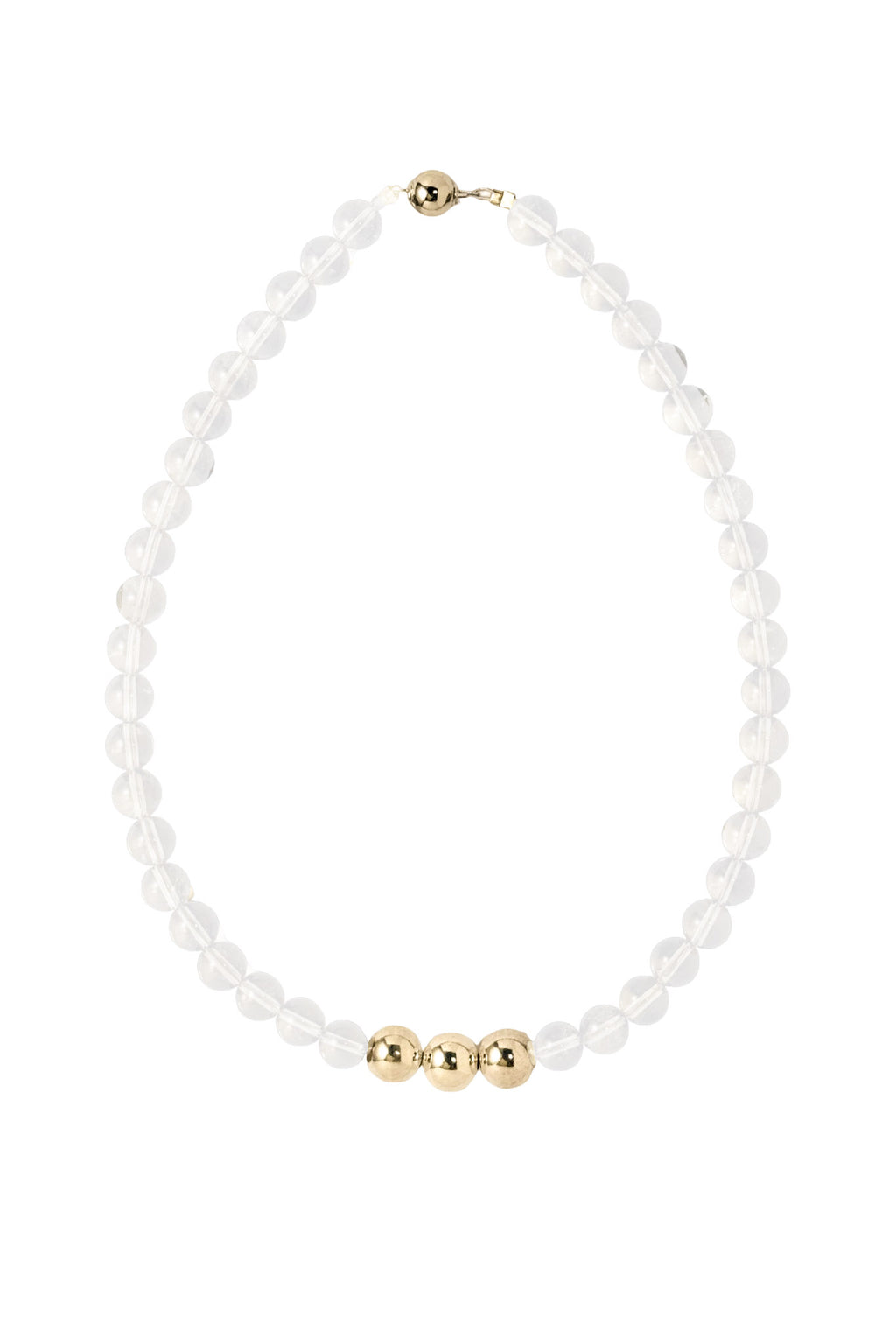 white moonstone beaded necklace gold.